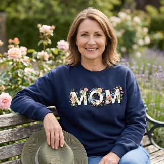 Beautiful Mum Typography with Flowers Mother's Day Sweatshirt