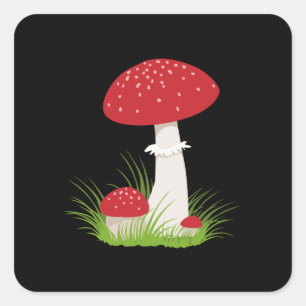 Beautiful Mushroom Square Sticker