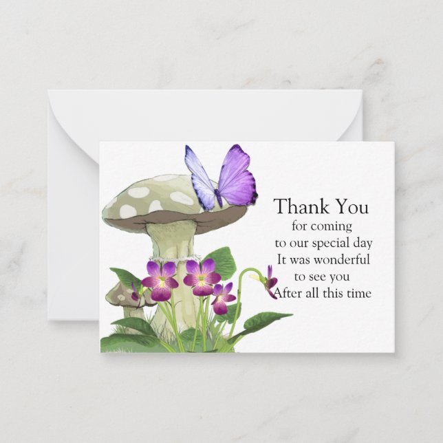 Beautiful Mushroom Thank You Card (Front)