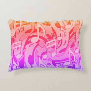 Beautiful Music Happy Colours Lively Musical Notes Decorative Cushion