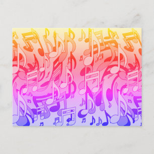 Beautiful Music Happy Colours Lively Musical Notes Postcard