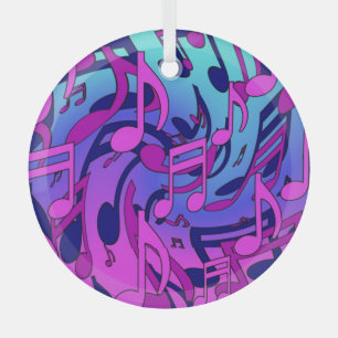 Beautiful Music Lively Colourful Upbeat Design Glass Tree Decoration