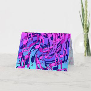 Beautiful Music Lively Notes Pink Purple Blue Aqua