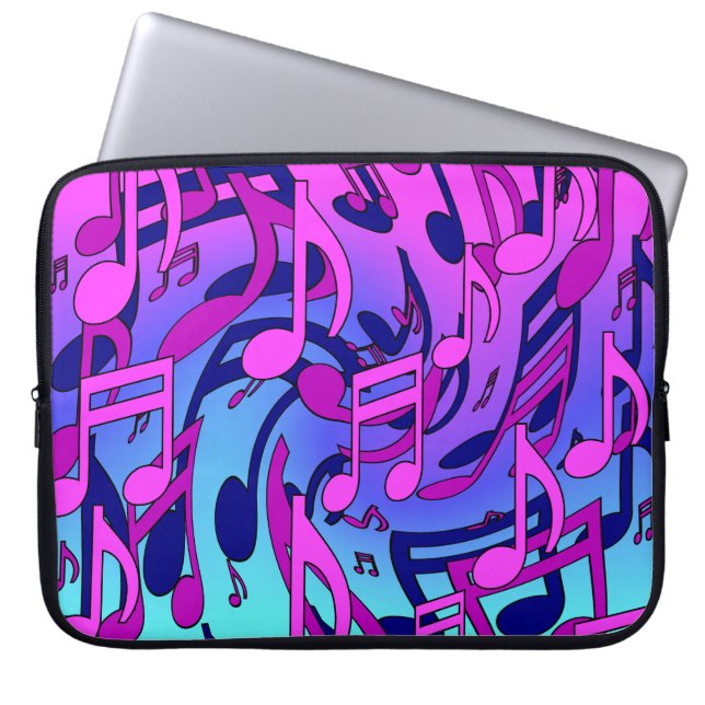Beautiful Music Musical Notes Lively Upbeat Artsy Laptop Sleeve (Front)