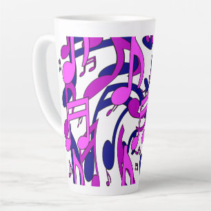 Beautiful Music Musical Notes Lively Upbeat Artsy Latte Mug