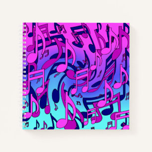 Beautiful Music Musical Notes Lively Upbeat Artsy Notebook