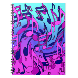 Beautiful Music Musical Notes Lively Upbeat Artsy Notebook