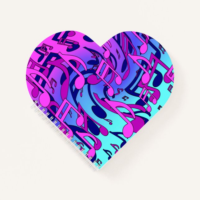Beautiful Music Musical Notes Lively Upbeat Artsy Notebook (Front)