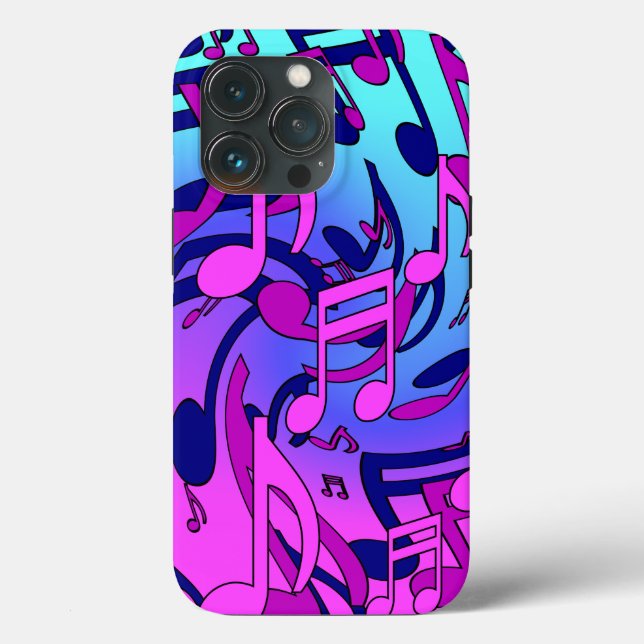 Beautiful Music Musical Pattern Pink Purple Aqua Case-Mate iPhone Case (Back)