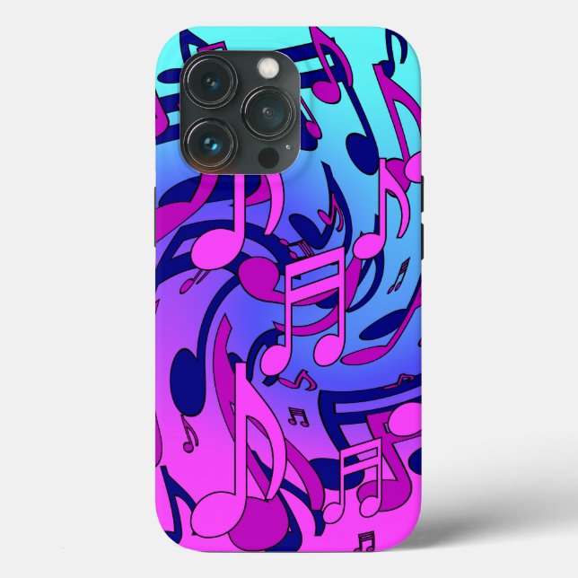 Beautiful Music Musical Pattern Pink Purple Aqua Case-Mate iPhone Case (Back)