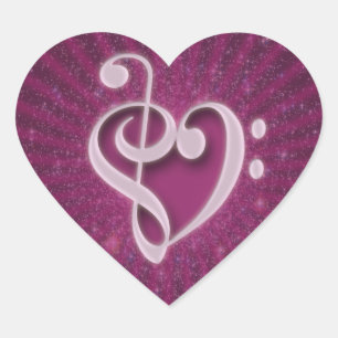 Beautiful music notes put together as a heart sticker