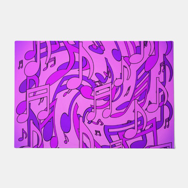 Beautiful Music Ultra Violet Musical Design Doormat (Front)