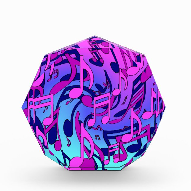 Beautiful Music Upbeat Colourful Musical Notes Photo Block (Front)