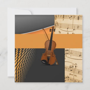 Beautiful musical abstract design with violin card