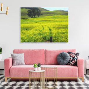 Beautiful Mustard Seed Fields California Photo Canvas Print