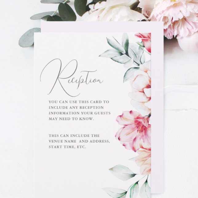 Beautiful Muted Lavender Floral Reception Details Enclosure Card (Creator Uploaded)
