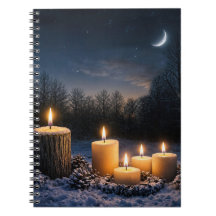 Beautiful Mystical Candles Crescent Moon Journal