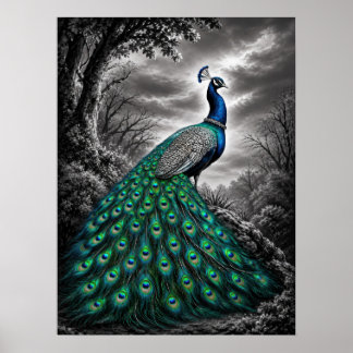Beautiful Mystical Peacock Poster