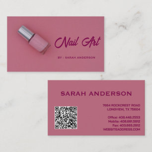 beautiful Nail Artist Contact Card