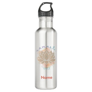Beautiful namaste word  and Lotus Design      710 Ml Water Bottle