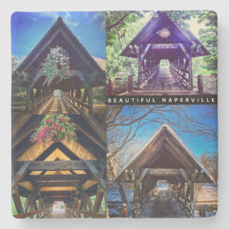 Beautiful Naperville - Covered Bridge Scenes Stone Coaster