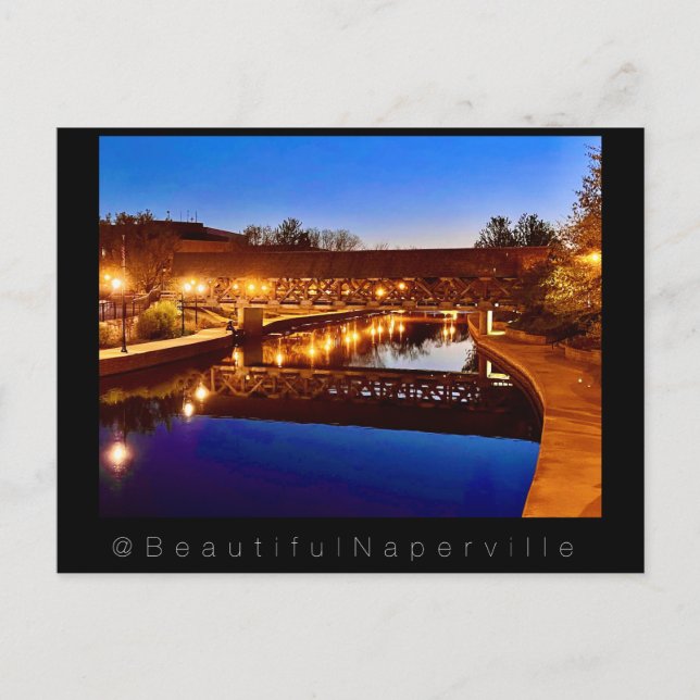 Beautiful Naperville - Riverwalk Reflections #2 Postcard (Front)