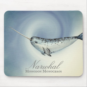 Beautiful Narwhal Whale, Monodon Monoceros Mouse Pad