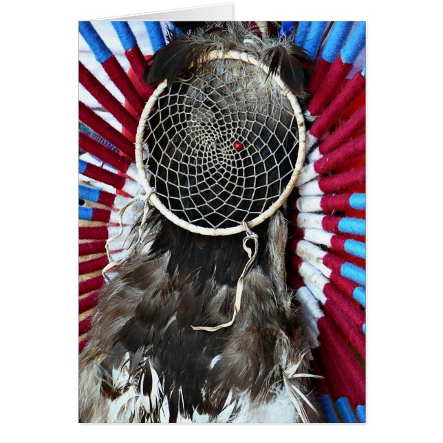 Beautiful Native American Dream Catcher Red Blue (Front)