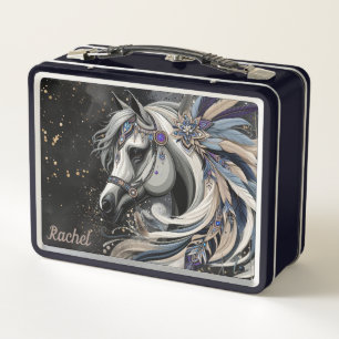 Beautiful Native American Horse Metal Lunch Box
