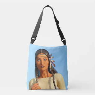 Beautiful Native American Woman Indigenous Outfit Crossbody Bag