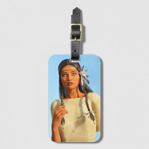 Beautiful Native American Woman Indigenous Outfit Luggage Tag
