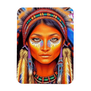 Beautiful Native American Woman  Magnet