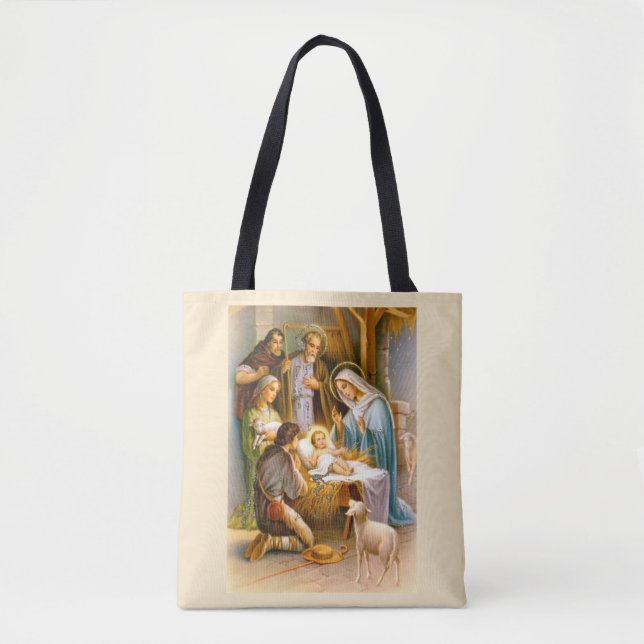 Beautiful nativity tote bag (Front)