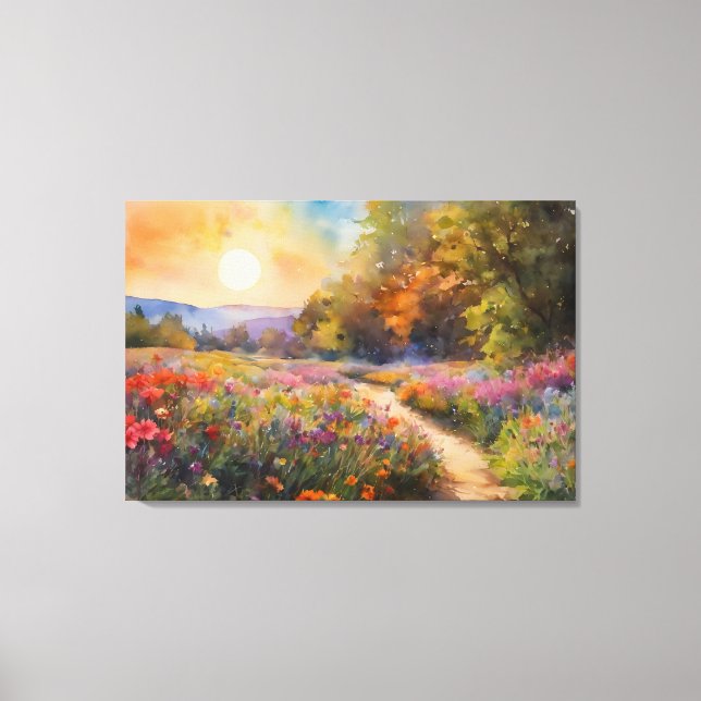 Beautiful natural panoramic countryside landscape canvas print (Front)