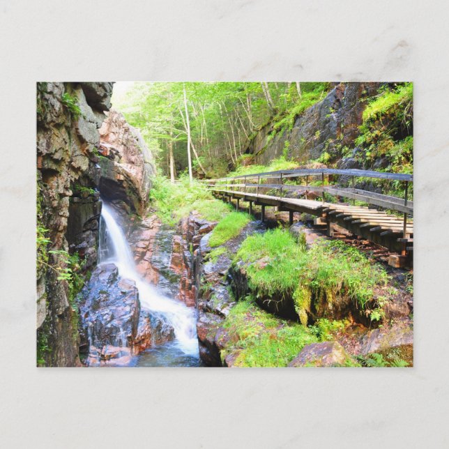 Beautiful Natural Waterfall Scenery NH Postcard (Front)