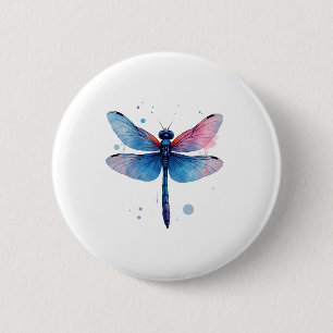 Beautiful Nature Colorful Graphic Pattern Dragonfl 6 Cm Round Badge