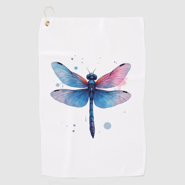 Beautiful Nature Colourful Graphic Pattern Dragonf Golf Towel (Front)