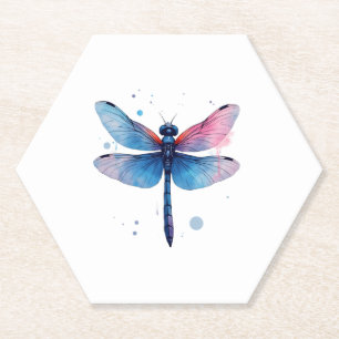 Beautiful Nature Colourful Graphic Pattern Dragonf Paper Coaster