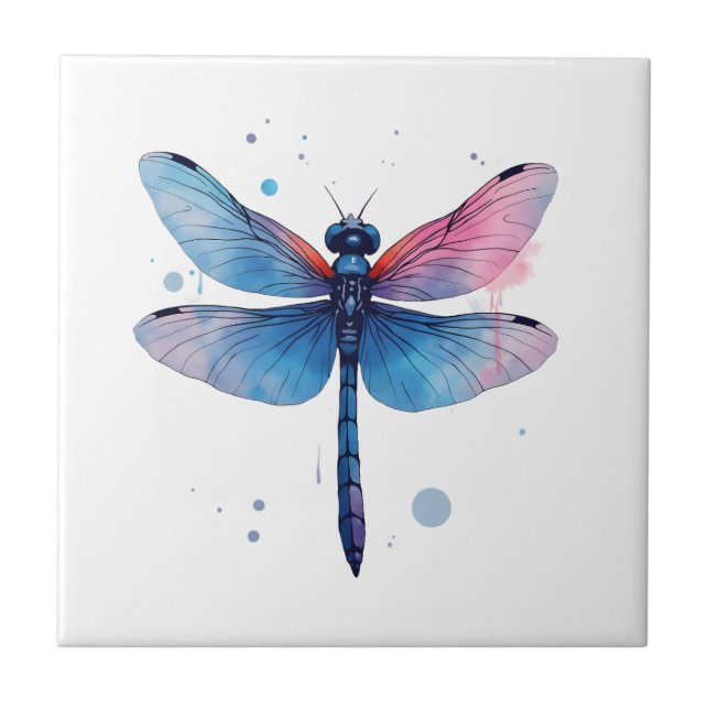 Beautiful Nature Colourful Graphic Pattern Dragonf Tile (Front)