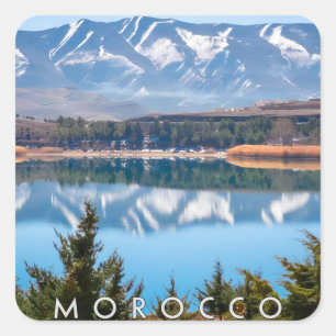 Beautiful Nature Landscape of Morocco Marrakesh Square Sticker