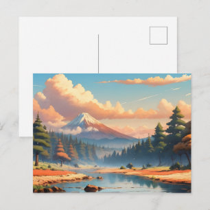 Beautiful nature landscape postcard
