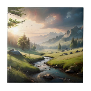 Beautiful nature landscape tile