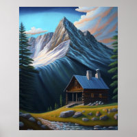 Beautiful Nature Mountains Acrylic Painting