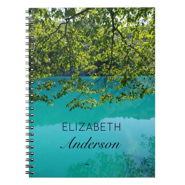 Beautiful Nature Trees and Lake Custom Notebook (Front)