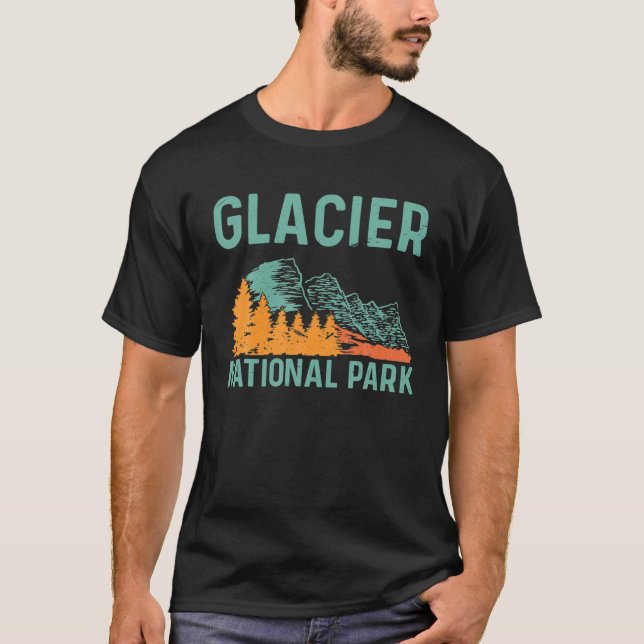 Beautiful Nature Vacation Glacier National Park T-Shirt (Front)