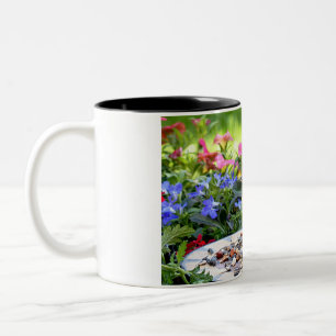 Beautiful nature with sparrow  Two-Tone coffee mug
