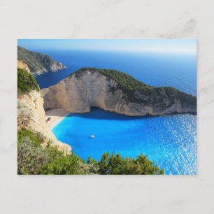 Beautiful Navagio Beach, Greece Postcard