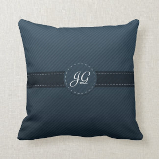 Beautiful Navy Blue Custom Monogram Throw Pillow