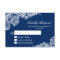 Beautiful Navy Blue Lace Wedding RSVP Reply