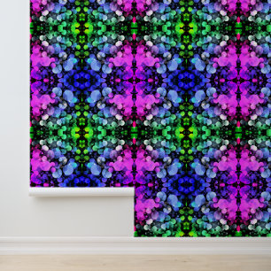 Beautiful Neon Colours Bubbles Ornaments Pattern Wallpaper
